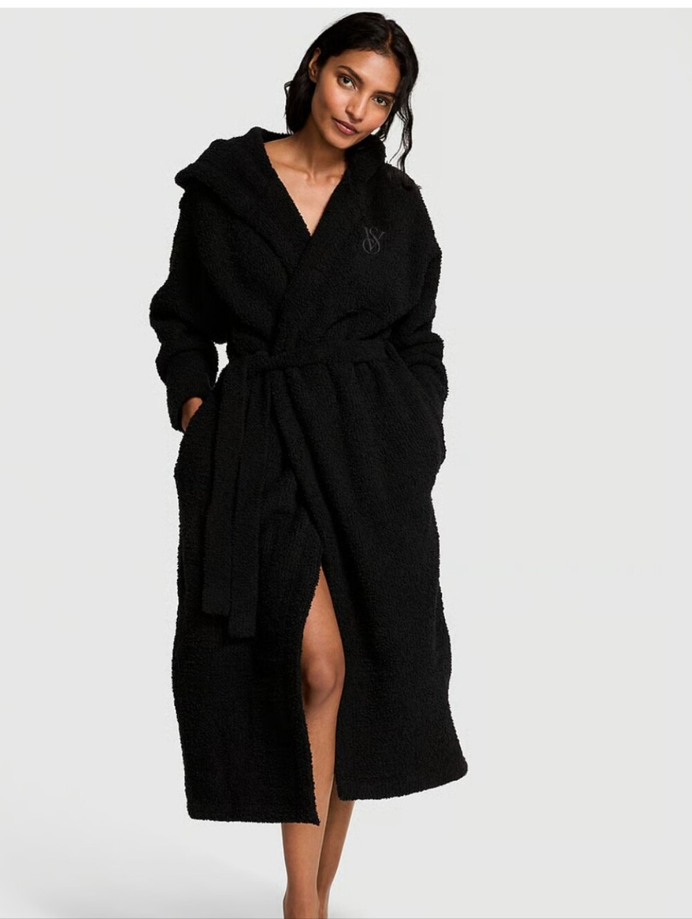 Victoria Secret Cozy Chenille Hooded Long Robe
